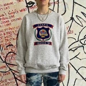 Vintage 90s SESPA GREECE ‘92 Hanes Heavyweight Gusset Sweatshirt Made In USA